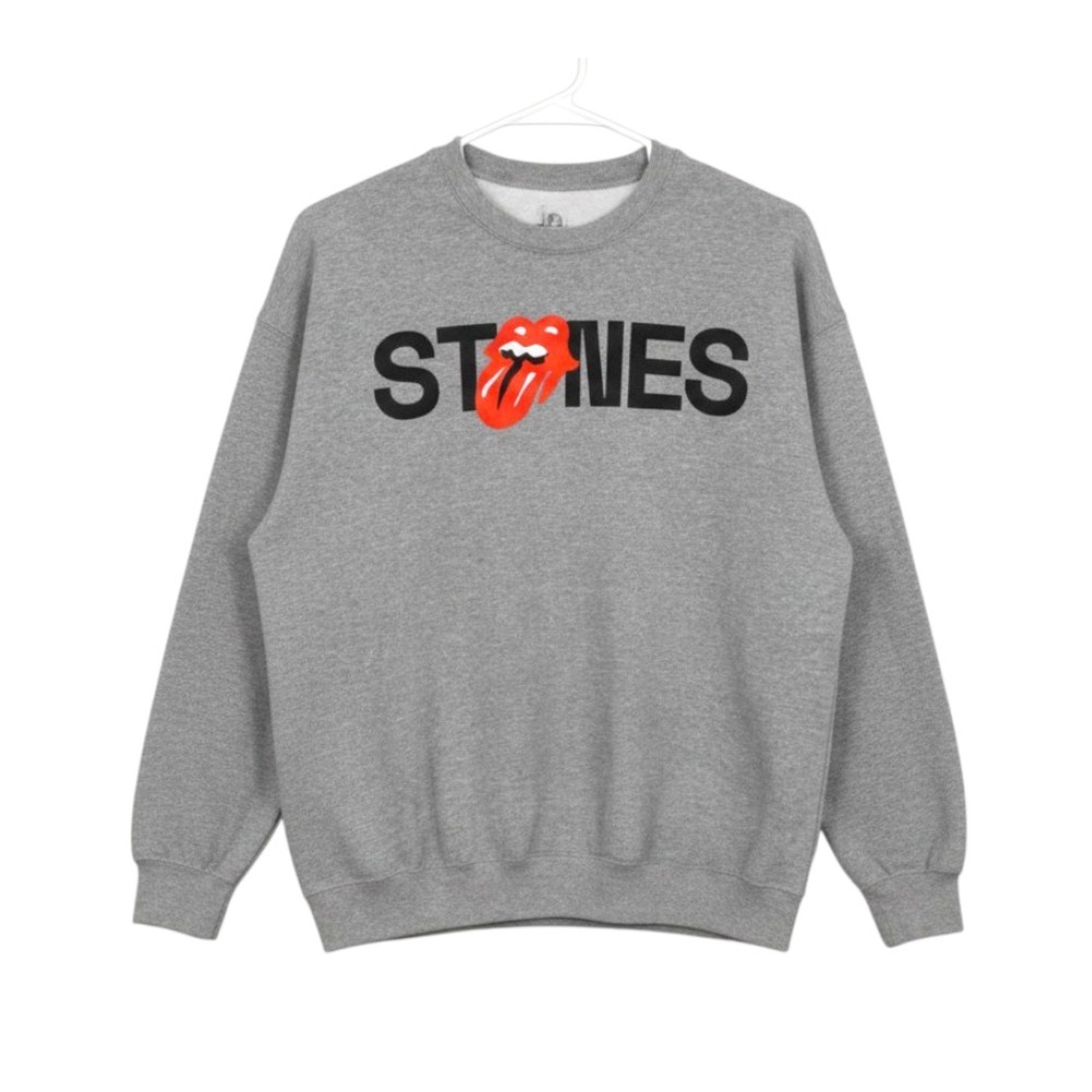 ROLLING STONES Heather Gray Sweatshirt NO FILTER TOUR 2021 Soft Fleece SIZE M